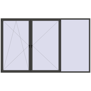 Buy Tilt-and-Turn 3800x2300 mm REHAU ENERGY-SAVING SYNEGO MD BASALT_GREY two-sided