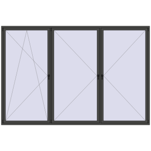 Buy Tilt-and-Turn 3600x2400 mm REHAU ENERGY-SAVING SYNEGO MD BASALT_GREY two-sided