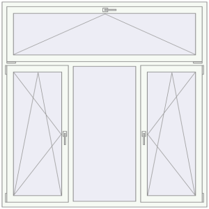 Buy Tilt-and-Turn 1800x1800 mm ALU STANDARD 72 RAL 9016 Traffic white two-sided
