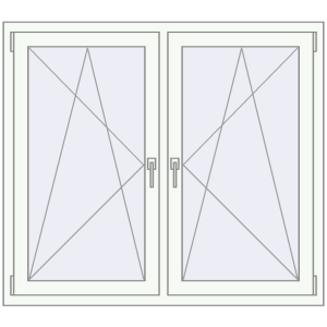 Buy Tilt-and-Turn 1300x1150 mm REHAU BRILLANT DESIGN RAL 9016 Traffic white two-sided