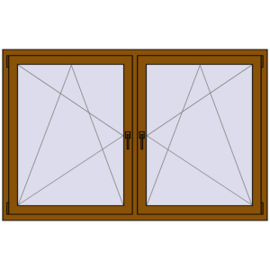 Buy Tilt-and-Turn 1770x1160 mm REHAU ENERGY-SAVING SYNEGO MD GOLDEN OAK two-sided