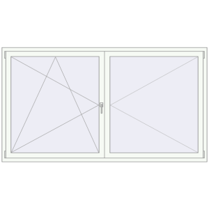 Buy Tilt-and-Turn 2280x1270 mm KORSA ENERGY-SAVING REHAU SYNEGO MD RAL 9016 Traffic white two-sided