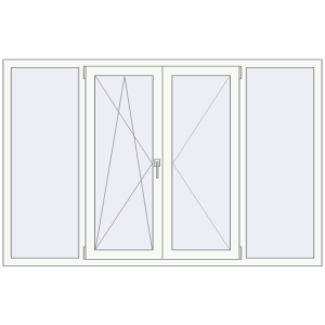 Buy Tilt-and-Turn 2000x1295 mm REHAU OPTIMUM EURO-DESIGN 70 RAL 9016 Traffic white two-sided