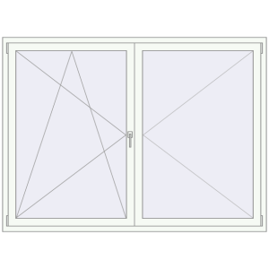 Buy Tilt-and-Turn 1990x1465 mm REHAU RENOVATION EURO 70 RAL 9016 Traffic white two-sided