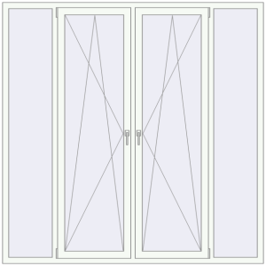 Buy Tilt-and-Turn 2120x2120 mm REHAU OPTIMUM EURO-DESIGN 70 RAL 9016 Traffic white two-sided