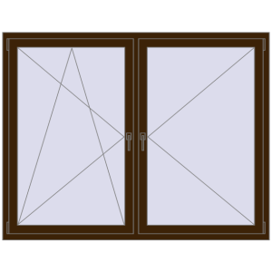 Buy Tilt-and-Turn 1800x1400 mm REHAU OPTIMUM EURO-DESIGN 70 DARK_OAK two-sided
