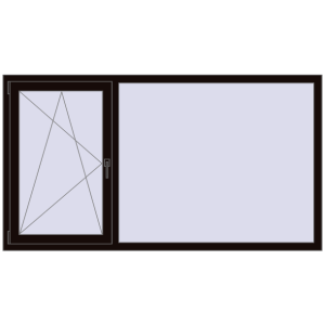 Buy Tilt-and-Turn 2000x1100 mm REHAU OPTIMUM EURO-DESIGN 70 BLACK_BROWN two-sided