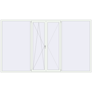 Buy Tilt-and-Turn 3600x2090 mm REHAU ENERGY-SAVING SYNEGO MD RAL 9016 Traffic white two-sided