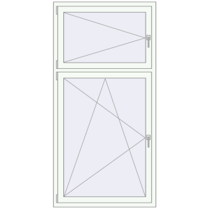 Buy Tilt-and-Turn 1000x2000 mm REHAU OPTIMUM EURO-DESIGN 70 RAL 9016 Traffic white two-sided