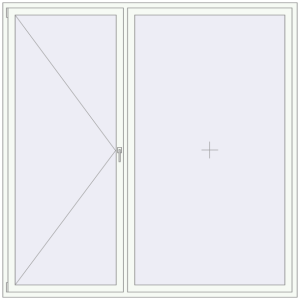 Buy Tilt-and-Turn 2400x2400 mm REHAU OPTIMUM EURO-DESIGN 70 RAL 9016 Traffic white two-sided