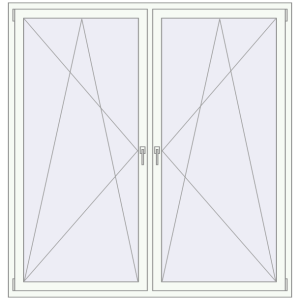 Buy Tilt-and-Turn 1850x1920 mm REHAU ENERGY-SAVING SYNEGO MD RAL 9016 Traffic white two-sided
