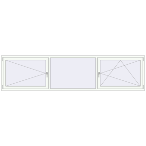 Buy Tilt-and-Turn 3274x800 mm ALU STANDARD 72 RAL 9016 Traffic white two-sided