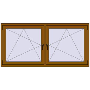 Buy Tilt-and-Turn 1770x860 mm REHAU ENERGY-SAVING SYNEGO MD GOLDEN OAK two-sided