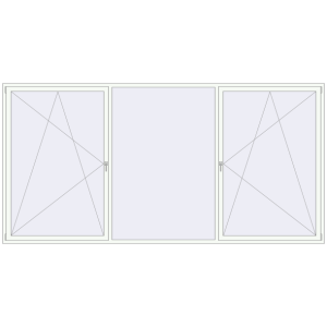 Buy Tilt-and-Turn 4000x2000 mm REHAU OPTIMUM EURO-DESIGN 70 RAL 9016 Traffic white two-sided