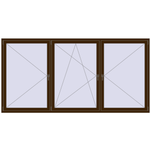 Buy Tilt-and-Turn 3000x1500 mm REHAU OPTIMUM EURO-DESIGN 70 DARK_OAK two-sided