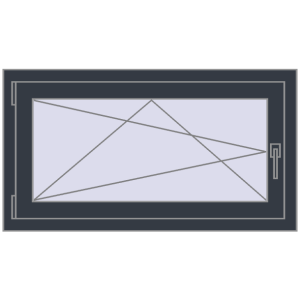 Buy Tilt-and-Turn 1000x550 mm REHAU OPTIMUM EURO-DESIGN 70 ANTHRACITE_GREY_STRUKTURAL two-sided