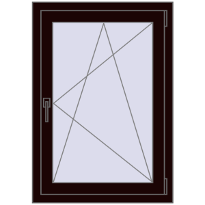 Buy Tilt-and-Turn 700x1000 mm REHAU OPTIMUM EURO-DESIGN 70 CHOCOLATE_BROWN two-sided