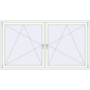 Buy Tilt-and-Turn 2230x1230 mm REHAU ENERGY-SAVING SYNEGO MD RAL 9016 Traffic white two-sided