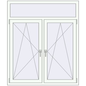 Buy Tilt-and-Turn 1270x1500 mm REHAU OPTIMUM EURO-DESIGN 70 RAL 9016 Traffic white two-sided