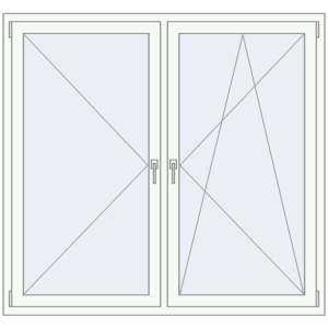 Buy Tilt-and-Turn 1580x1480 mm REHAU OPTIMUM EURO-DESIGN 70 RAL 9016 Traffic white two-sided
