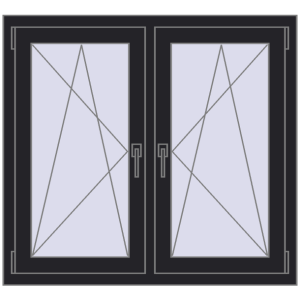 Zamów teraz Okna skrzydłowe 1080x965 mm REHAU ENERGY-SAVING SYNEGO MD BLACK_ULTI-MATT dwustronny