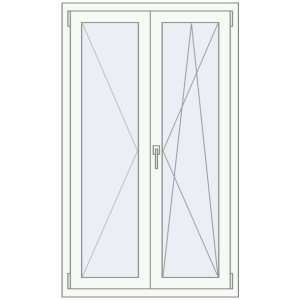 Buy Tilt-and-Turn 900x1500 mm REHAU ENERGY-SAVING SYNEGO MD RAL 9016 Traffic white two-sided