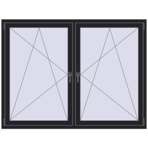 Buy Tilt-and-Turn 1755x1340 mm REHAU ENERGY-SAVING SYNEGO MD BLACK_ULTI-MATT two-sided