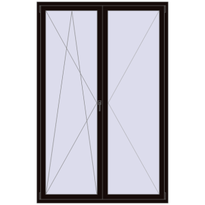 Buy Tilt-and-Turn 1500x2300 mm REHAU ENERGY-SAVING SYNEGO MD BLACK_BROWN two-sided