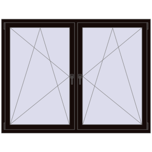 Buy Tilt-and-Turn 1755x1340 mm REHAU ENERGY-SAVING SYNEGO MD BLACK_BROWN two-sided