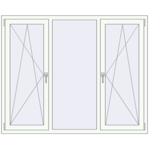 Buy Tilt-and-Turn 1710x1380 mm REHAU ENERGY-SAVING SYNEGO MD RAL 9016 Traffic white two-sided