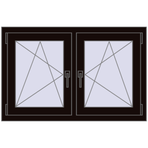 Okno plastikowe 1065x710 mm Dwuskrzydłowe. Widok od środka Zamów teraz Okna skrzydłowe 1065x710 mm REHAU ENERGY-SAVING SYNEGO MD BLACK_BROWN dwustronny