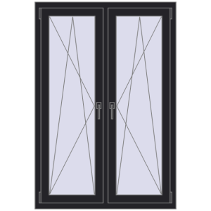 Zamów teraz Okna skrzydłowe 1005x1505 mm REHAU ENERGY-SAVING SYNEGO MD BLACK_ULTI-MATT dwustronny