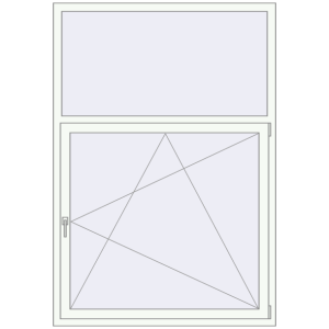 Buy Tilt-and-Turn 1330x1930 mm REHAU OPTIMUM EURO-DESIGN 70 RAL 9016 Traffic white two-sided