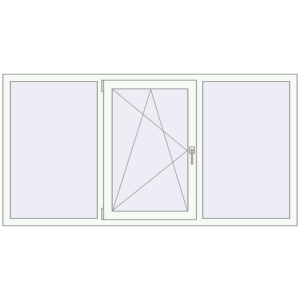 Buy Tilt-and-Turn 2000x1030 mm REHAU OPTIMUM EURO-DESIGN 70 RAL 9016 Traffic white two-sided