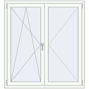 Buy Tilt-and-Turn 1280x1395 mm REHAU ENERGY-SAVING SYNEGO MD RAL 9016 Traffic white two-sided