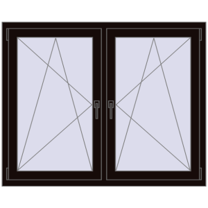 Zamów teraz Okna skrzydłowe 1365x1115 mm REHAU ENERGY-SAVING SYNEGO MD BLACK_BROWN dwustronny