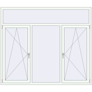 Buy Tilt-and-Turn 2100x1800 mm REHAU ENERGY-SAVING SYNEGO MD RAL 9016 Traffic white two-sided