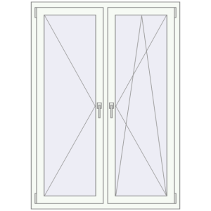 Buy Tilt-and-Turn 1220x1620 mm REHAU OPTIMUM EURO-DESIGN 70 RAL 9016 Traffic white two-sided