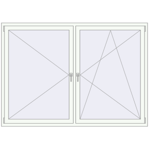 Buy Tilt-and-Turn 2050x1450 mm REHAU ENERGY-SAVING SYNEGO MD RAL 9016 Traffic white two-sided
