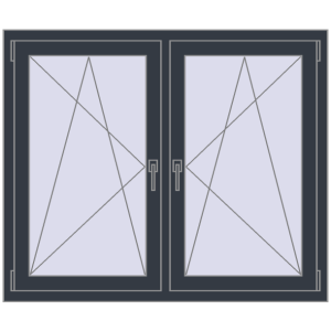 Zamów teraz Okna skrzydłowe 1305x1070 mm REHAU ENERGY-SAVING SYNEGO MD ANTHRACITE_GREY_STRUKTURAL dwustronny