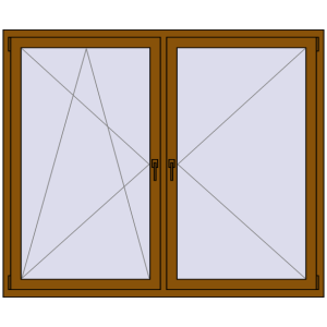 Buy Tilt-and-Turn 1800x1500 mm REHAU ENERGY-SAVING SYNEGO MD GOLDEN OAK two-sided