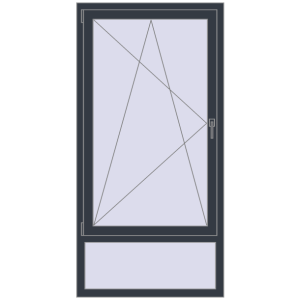 Buy Tilt-and-Turn 900x1800 mm REHAU OPTIMUM EURO-DESIGN 70 ANTHRACITE_GREY_STRUKTURAL two-sided