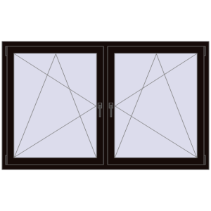 Zamów teraz Okna skrzydłowe 1840x1085 mm REHAU ENERGY-SAVING SYNEGO MD BLACK_BROWN dwustronny