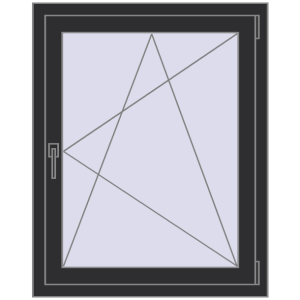 Buy Tilt-and-Turn 800x1000 mm REHAU OPTIMUM EURO-DESIGN 70 ANTHRACITE_GREY_GLATT two-sided