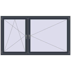 Zamów teraz Okna skrzydłowe 2050x1150 mm REHAU ENERGY-SAVING SYNEGO MD ANTHRACITE_GREY_STRUKTURAL dwustronny