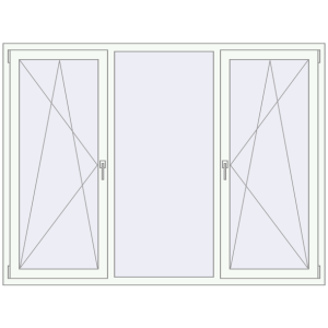 Buy Tilt-and-Turn 2000x1500 mm REHAU ENERGY-SAVING SYNEGO MD RAL 9016 Traffic white two-sided