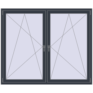 Buy Tilt-and-Turn 1750x1500 mm REHAU OPTIMUM EURO-DESIGN 70 ANTHRACITE_GREY_STRUKTURAL two-sided