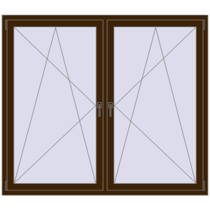 Zamów teraz Okna skrzydłowe 1840x1535 mm REHAU ENERGY-SAVING SYNEGO MD DARK_OAK dwustronny