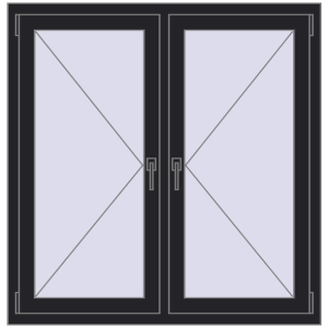 Buy Tilt-and-Turn 1170x1200 mm REHAU ENERGY-SAVING SYNEGO MD BLACK_ULTI-MATT two-sided