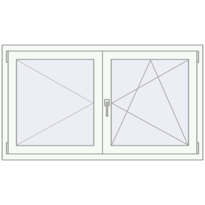 Buy Tilt-and-Turn 1400x800 mm REHAU ENERGY-SAVING SYNEGO MD RAL 9016 Traffic white two-sided